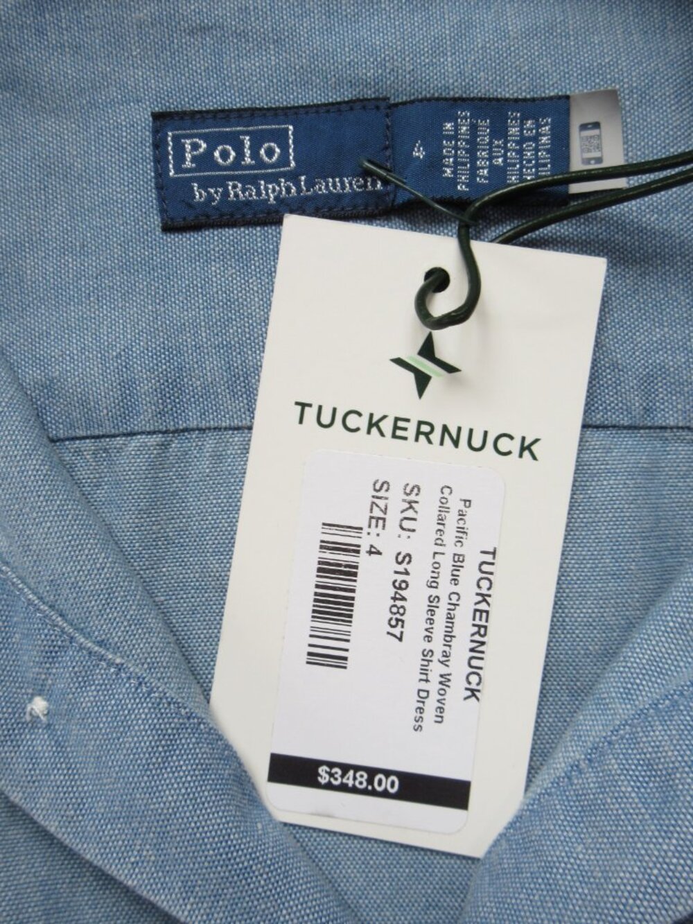 NWT Polo Ralph Lauren Cotton-Linen Chambray Midi in Pacific Blue Shirt Dress 4 - Picture 9 of 14